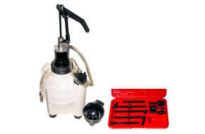 (automata) váltóolaj feltöltő pumpa 8db adapterrel, 9.5 literes