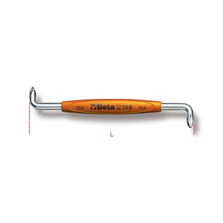 1238B 1-2 Sarokcsavarhúzó Phillips®-csavarokhoz BETA 1238B/1-2