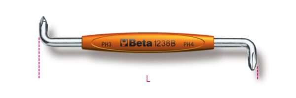 1238B 1-2 Sarokcsavarhúzó Phillips®-csavarokhoz BETA 1238B/1-2