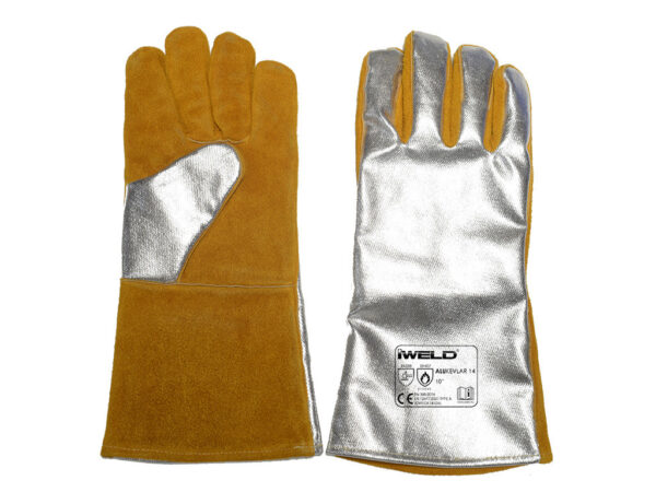 ALUKEVLAR HEGESZTŐ VÉDŐKESZTYŰ, BÉLELT, ALUMINIZÁLT KÉZHÁTTAL 14&QUOT;