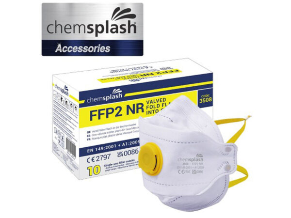 CHEMSPLASH FFP2 ÖSSZEHAJTHATÓ SZELEPES MASZK (10DB)