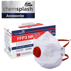 CHEMSPLASH FFP3 ÖSSZEHAJTHATÓ SZELEPES MASZK (10DB)