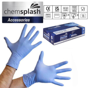 CHEMSPLASH EGYSZERHASZNÁLATOS PÚDERMENTES NITRIL KESZTYŰ (100DB)