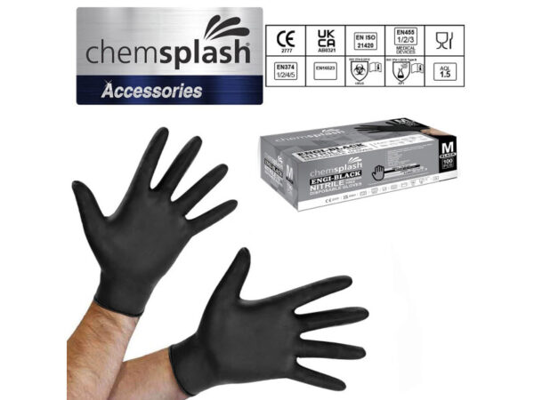 CHEMSPLASH EGYSZERHASZNÁLATOS PÚDERMENTES NITRIL KESZTYŰ (100DB)