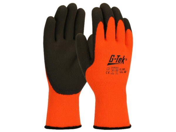 G-TEK HI-VIS KÖTÖTT, AKRIL FROTTÍR, LATEXMÁRTOTT MUNKAVÉDELMI KESZTYŰ