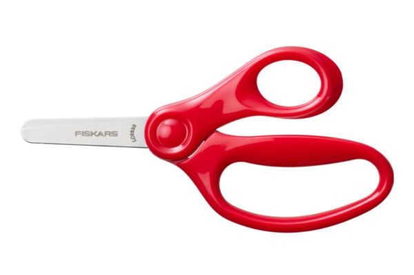 Tompa hegyű gyermekolló, 13 cm piros(kifutó) Fiskars