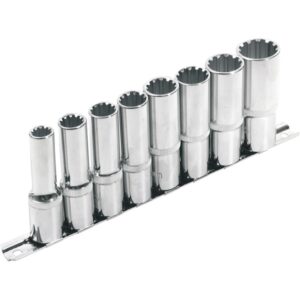 HOSSZÍTOTT MULTI LOCK DUGÓFEJ KLT. ; 1/2", 8DB 10, 12, 13, 14, 16, 17, 19, 22MM, TARTÓ SÍNEN