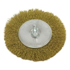 DRÓTCSISZOLÓ KÖRKEFE, 100 MM, FÚRÓGÉPBE FOGHATÓ: 6MM CSAP, REZEZETT ACÉL, MAX. 4500 FORD/PERC