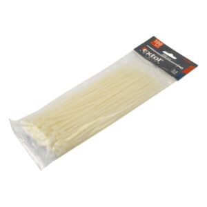 KÁBELKÖTEGELŐ 4,8×300MM 100DB, FEHÉR NYLON; UV-, SAV- ÉS LÚGÁLLÓ