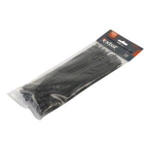 KÁBELKÖTEGELŐ 3,6×280MM 100DB, FEKETE NYLON; UV-, SAV- ÉS LÚGÁLLÓ