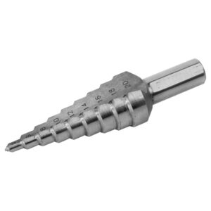 LÉPCSŐS FÉMFÚRÓ HSS, 9 LÉPCSŐS (4-20MM, 2MM LÉPCSŐK), BEFOGÁS: 8MM
