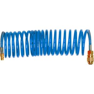 LÉGTÖMLŐ SPIRÁL KOMPRESSZORHOZ; 15M, 15 BAR, BELSŐ ÁTMÉRŐ: 6MM, PU, 1/4" GYORSCSATLAKOZÓVAL