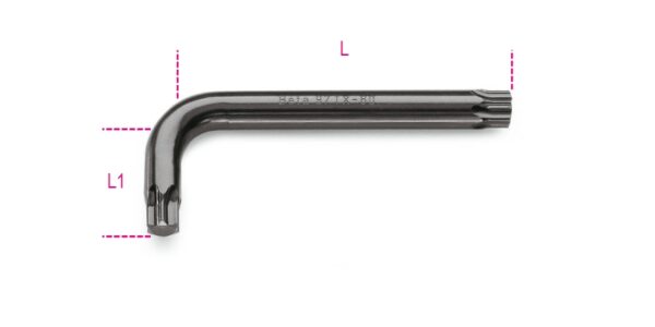 97TX 25 Hajlított Torx(R)-imbuszkulcs, barnított BETA 97TX/25