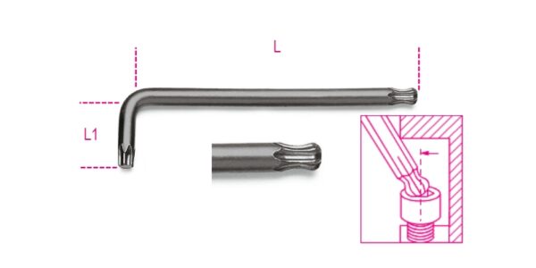 97BTX 25 Hajlított gömbfejű Torx®-imbuszkulcs, barnított BETA 97BTX/25