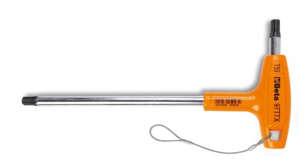 97TTXHS T-szárú Torx(R)-imbuszkulcs, műanyag markolattal, krómozott, fekete hegyek H-SAFE BETA 97TTX-HS/30