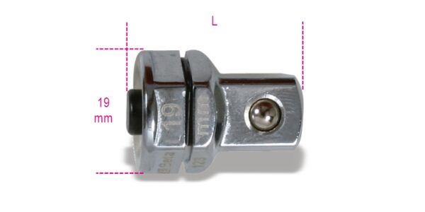 123Q1/2 Adapter gyorscsatlakozóval 1/2" 19 mm-es racsniskulcshoz 19 BETA 123Q 1/2