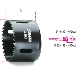 450 25 Koronafúró HSS, bimetál BETA 450/25