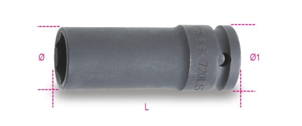 720LS 12 Gépi dugókulcs csavarbehajtóhoz hosszú, keskeny kivitel foszfátozott BETA 720LS/12