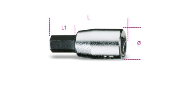 900ME 8 1/4"-os imbusz-dugókulcs, krómozott, barnított hegy BETA 900ME/8