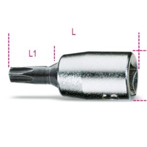 900TX 25 1/4"-os Torx®-imbusz dugókulcs, krómozott, fekete hegyek BETA 900TX/25