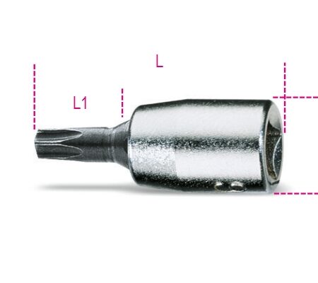 900TX 30 1/4"-os Torx®-imbusz dugókulcs, krómozott, fekete hegyek BETA 900TX/30