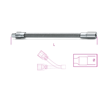 900FL 150 1/4"-os flexibilis toldó, krómozott BETA 900FL