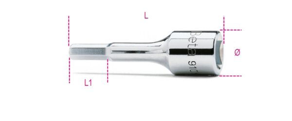910ME 7 3/8”-os imbusz-dugókulcs, krómozott BETA 910ME/7