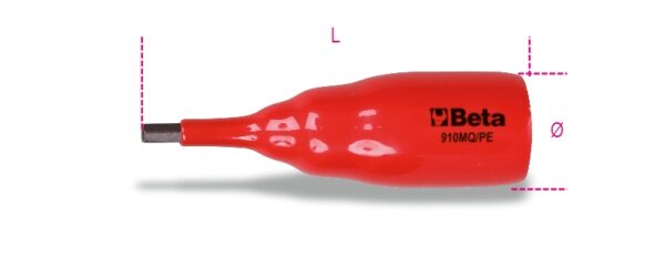 BETA 910MQ/PE10 3/8" IMBUSZ DUGÓKULCS, SZIGETELT 10 MM BETA 910MQ/PE10