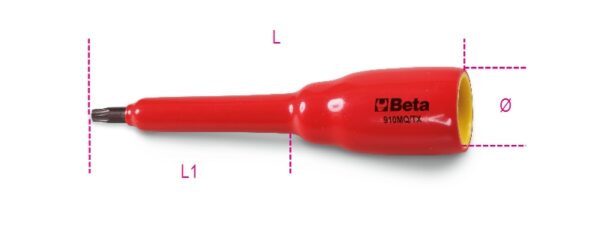 BETA 910MQ-TX/25 3/8" DUGÓKULCS TORX® CSAVAROKHOZ, SZIGETELT, T25 BETA 910MQ-TX/25