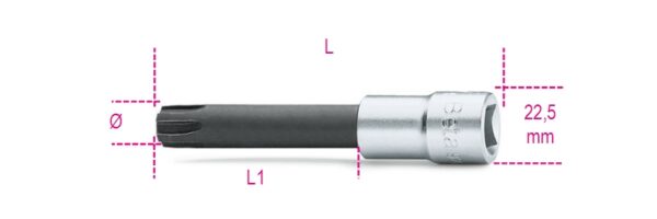 920ES-XL 16 1/2"-os speciális imbusz-dugókulcs, krómozott, fekete hegy BETA 920ES/16XL