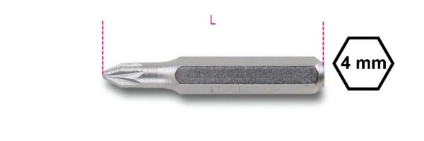 1256PZ 00 4 mm betét Pozidriv® - Supradriv® illesztésű csavarokhoz BETA 1256PZ/00
