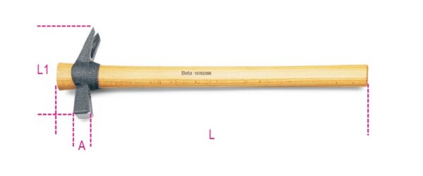 1376X 400 Szögletes fejű ácskalapács épületasztalosoknak, fanyéllel BETA 1376X/400