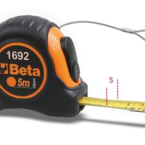 1692HS Mérőszalag, ütésálló bimateriál ABS-ház, acélszalag, pontossági osztály: II  BETA 1692HS/5