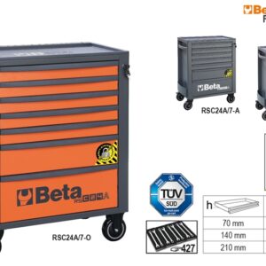 RSC24A/7-R-7 FIÓKOS SZERSZÁMKOCSI BORULÁSGÁTLÓ RENDSZERREL BETA RSC24A/7