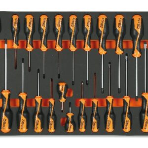 M195 Habszivacs tálca BetaGrip csavarhúzókkal hasított fejű, Phillips® és Torx® csavarokhoz BETA M195