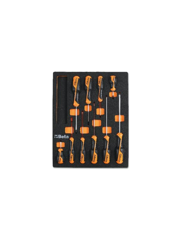 M209 Habszivacs tálca BetaGrip csavarhúzókkal hasított fejű és Phillips® csavarokhoz BETA M209