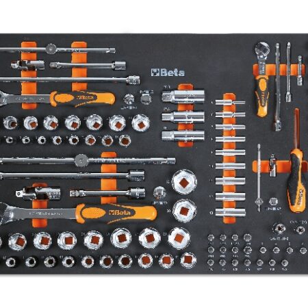 BETA MM105 Habszivacs tálca 1/4"-os, 3/8"-os és 1/2"-os dugókulccsal BETA MM105