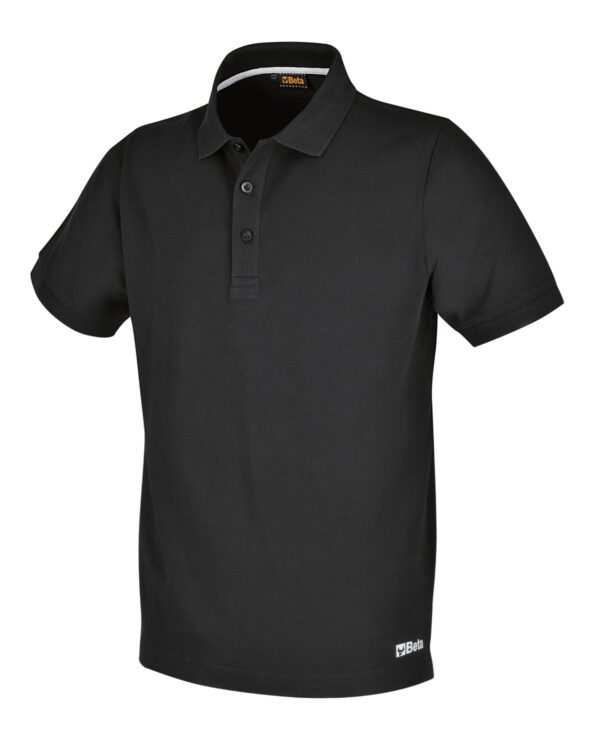 7552N XL Három gombos pólóing, piqué pamut, 200 g/m2, fekete BETA 7552N XL