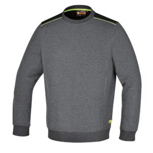 7642G/XXXL Kerek nyakú, hosszú ujjú felső, 240 g/m2,
60% pamut, 40% poliészter,
melange szürke – fekete betétekkel BETA 7642G/XXXL