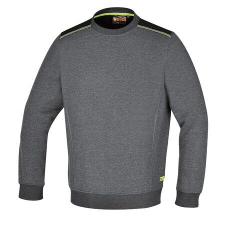 7642G/XXXL Kerek nyakú, hosszú ujjú felső, 240 g/m2,
60% pamut, 40% poliészter,
melange szürke – fekete betétekkel BETA 7642G/XXXL