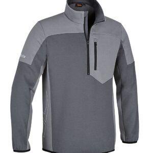 7643G XXXL Rövid cipzáras hosszú ujjú felső, 80% pamut, 20% poliészter, 280 g/m2, antracit/világos szürke BETA 7643G XXXL