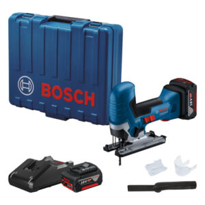 BOSCH Akkus dekopírfűrész GST 185-LI marokfogantyús, kofferben (2 x 4,0 Ah akku + gyorstöltő)