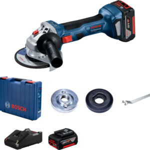 BOSCH Akkus sarokcsiszoló 125 mm GWS 180-LI kofferben (2 X 4,0 Ah akku + gyorstöltő)