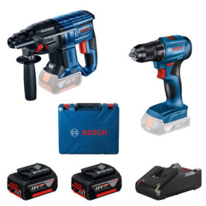 BOSCH Akkus fúrócsavarozó GSR 185-LI + Akkus fúrókalapács GBH 180-LI (2 x 4,0 Ah akku + töltő)