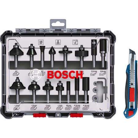 BOSCH Él- és Profilmaró készlet 30 részes 8 mm-es befogással + ajándék kés