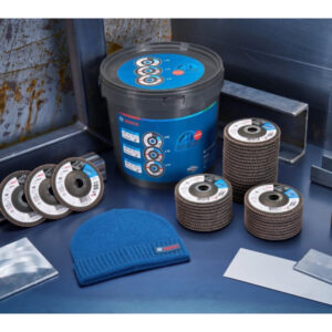 BOSCH Lamellás csiszoló vödrös kiszerelés + téli sapka X551 (40 db)