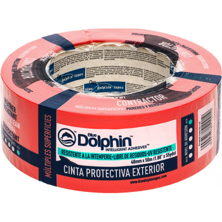 BLUE DOLPHIN Festő- és mázolószalag 48 mm x 50 m kültéri enyhén érdes felszínre (piros)
