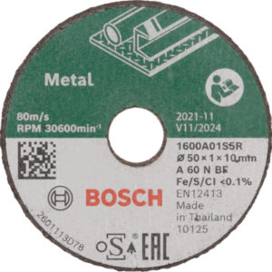 BOSCH Vágókorong fémre 50 x 1,0 x 10 mm A 60 N BF (3 db)