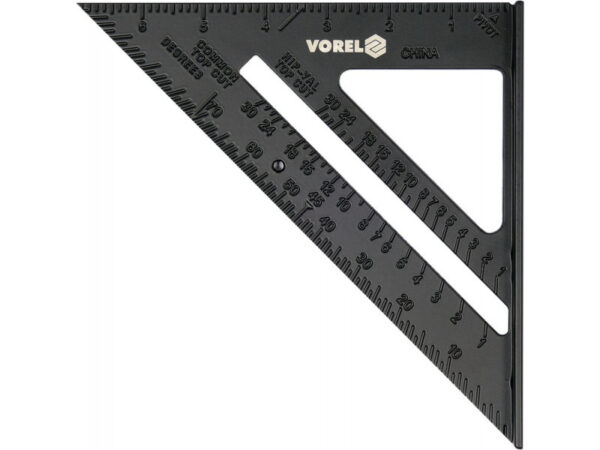 VOREL Talpas derékszög vonalzó 250 x 180 mm alumínium