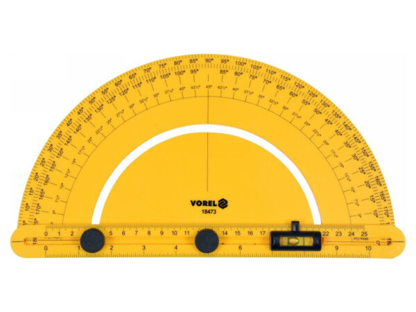 VOREL Szögmérő vízmértékkel 250 mm ABS